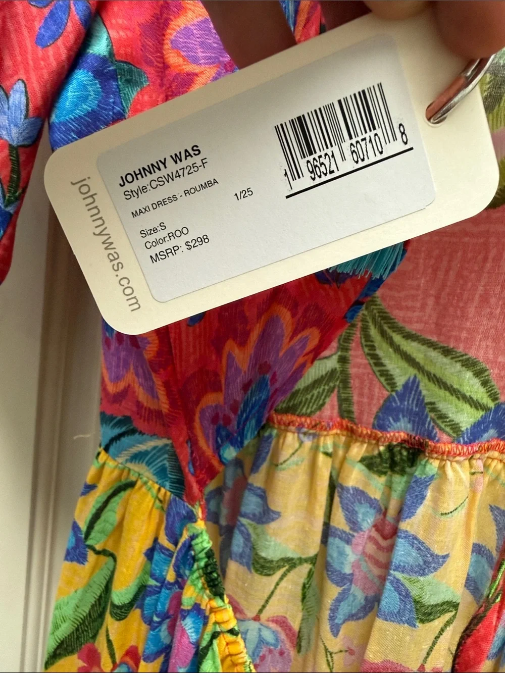 Johnny Was Multicolor Floral V-Neck Maxi Dress - Picture 2 of 3